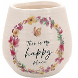 Meadows of Joy Butterfly Floral 8 oz. Soy Wax Candle This Is My Happy Place with Tranquility Scent
