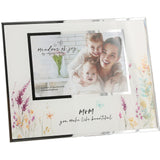 Meadows of Joy Butterfly Floral Glass Picture Frame Mom You Make Life Beautiful Holds 4"x6" Photo