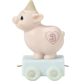 Birthday Train, Age 3, Heaven Bless Your Special Day, Bisque Porcelain Figurine