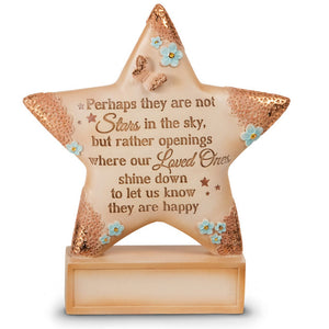 Stars in the Sky Sympathy Standing Star Shaped Plaque 4.5" 