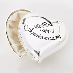50th Happy Anniversary Engraved Keepsake Box