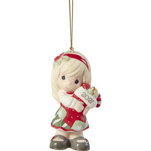 Precious Moments Dated 2021 Annual Girl Ornament You Fill Me With Christmas Cheer