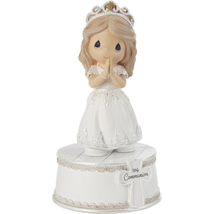 Precious Moments First Holy Communion Girl Figurine Musical Plays the Lord's Prayer