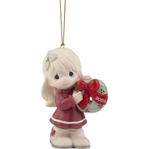 Precious Moments May Your Christmas Wishes Come True 2022 Dated Girl Ornament