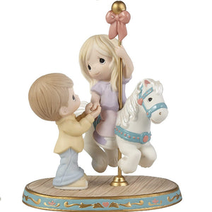 Precious Moments Your Love Makes My World Go Round Bisque Porcelain Figurine