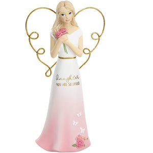 Daughter So Loved Angel with Flower Figurine 5.5"