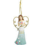 Friends Happiness Angel with Flowers Ornament 4.5"