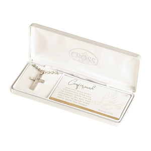 Confirmation Cross Necklace with Dove Cutout Romans 15:13