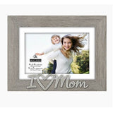 Malden I Heart Mom 4"x6" or 5"x7" Photo Frame in Rustic Gray