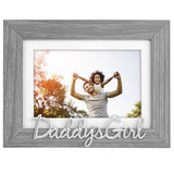 Daddy's Girl Script Matted Gray Picture Frame Holds 4" x 6" or 5" x 7" Photo