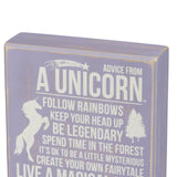 Box Sign - Advice From a Unicorn Live a Magical Life