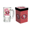San Francisco 49ers Glass Tankard Mug with Matching Gift Box