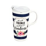 Do All Things with Kindness Ceramic 17 oz. Travel Cup with Matching Gift Box