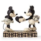 Jim Shore Black & White Mickey & Minnie Mouse "Real Sweetheart" Figurine