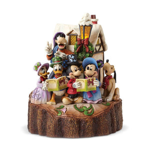 Jim Shore Disney Mickey and Friends Caroling Carved by Heart Figurine