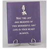 First Communion Blue Glass Plaque with Stand