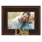 Dad I Love You Brass Walnut Picture Frame Holds 4" x 6" Photo