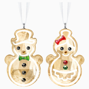 Swarovski Gingerbread Snowman Couple Ornament