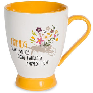 Friends Plant Smiles Grow Laughter Harvest Love Mug 18 oz.