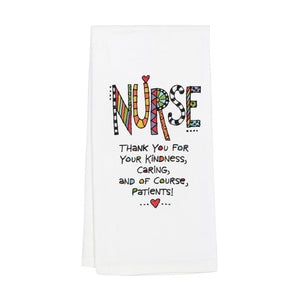 Embroidered Nurse Tea Towel by Our Name is Mud