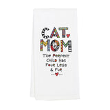 Embroidered Cat Mom Tea Towel by Our Name is Mud