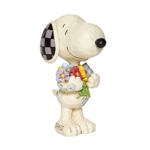 Jim Shore Peanuts Mini Snoopy with Flowers Figurine