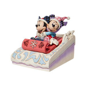 Jim Shore Disney Sledding Sweethearts Mickey and Minnie Sledding Figurine