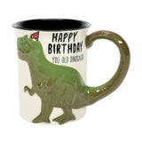 Happy Birthday To You Old Dinosaur Sculpted T-Rex Mug