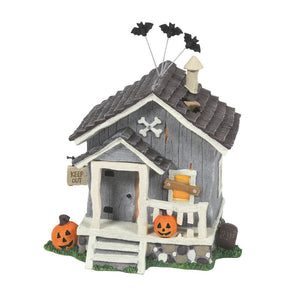 Halloween Mouse Tails with Heart Haunted Shack Figurine