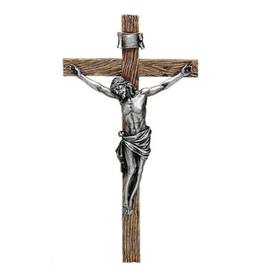 8.25" Antique Silver Crucifix Cross