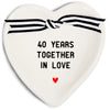 40 Years Together in Love 40th Anniversary 4.5" Heart Shape Keepsake Dish