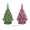 7.5" Green or Pink Ceramic Light Up Easter Tree with Bunny Top