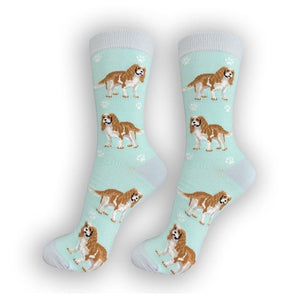 Cavalier King Charles Dog Happy Tails Socks
