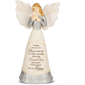 Perhaps They Are Not Stars In The Sky Sympathy Memorial Angel Figurine 9"