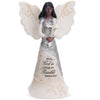 6.5" Ebony Angel Holding Cross with God All Things Are Possible Figurine