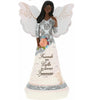 8" Ebony Angel Holding Butterfly Friends Are Gifts to Always Treasure Figurine