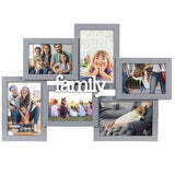 Family 6-Opening Puzzle Collage Frame Picture Frame Holds 3" x 5" and 4" x 6" Photos