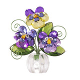 Acrylic Pansy Posy Pot Placecard Note Holder