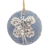 Light Blue Sequined Ball Felt Fabric Hallmark Ornament