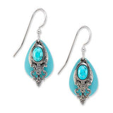 Silver Forest Earrings Silver Blue Layered