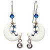 Silver Forest Goldtone Surgical Steel Dangle Moon Stars & Crescent Earrings 