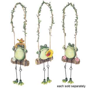 Frog on Log Swing into Spring Ornament