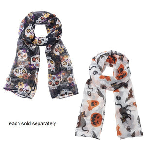 Glamour Ghouls Sugar Skull or Halloween Icons Scarf