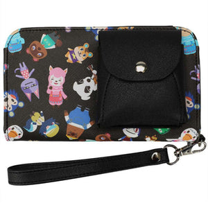 Animal Crossing Faux Leather Mini Wallet Wristlet with Front Side Coin Pocket