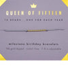 Lucky Feather Gold Bracelet Fifteen Milestone Birthday - Free Shipping