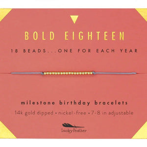 Lucky Feather Gold Bracelet Eighteen Milestone Birthday - Free Shipping