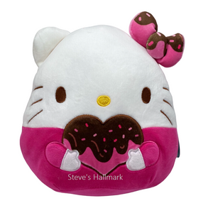 Valentine Squishmallow Sanrio Hello Kitty Chocolate Dipped with Pink Heart 8" Stuffed Plush by Kelly Toy