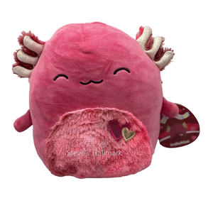 Valentine Squishmallow IndieMae the Burgundy Axolotl with Jewel Tone Fuzzy Belly 5" Stuffed Plush by Kelly Toy