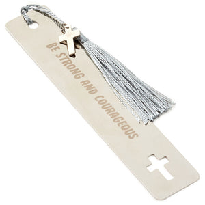 Hallmark Be Strong and Courageous Metal Bookmark With Cross Charm