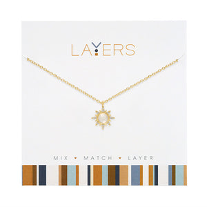 Gold Sunburst Layers Necklace